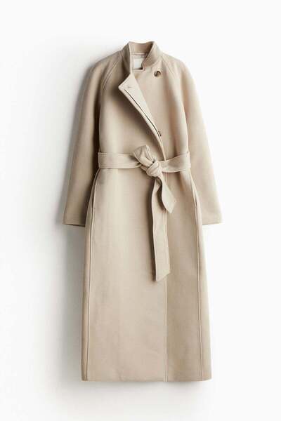 H&M Maxi tie-belt coat
