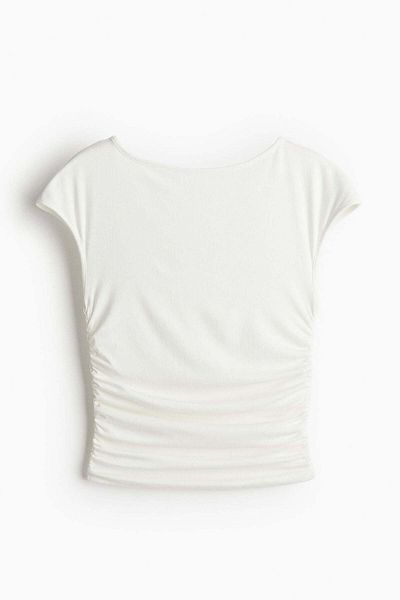 H&M Gathered cap-sleeved top