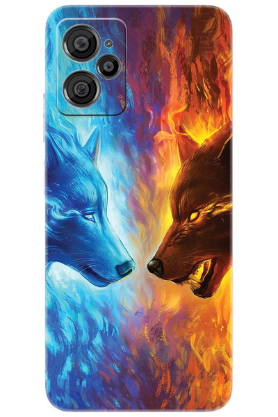 CASPER Via X30 / X30 PLUS Uyumlu Kılıf Desen Baskılı Silikon Alev ve Kurtlar STK:489 CP-RwzfZEj