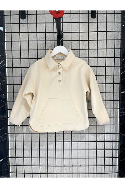 Sipsirin Denim Jacket - Cream Color, Elegance and Comfort for Children Aged 3-10