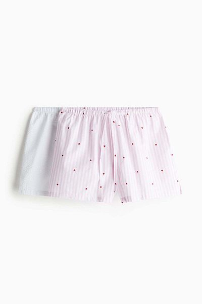 H&M 2-pack cotton poplin pyjama shorts