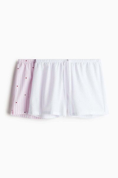 H&M 2-pack cotton poplin pyjama shorts