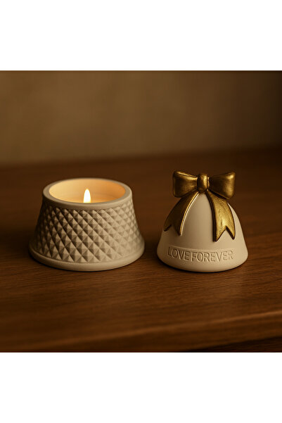 By Şirin Candle Gold Detaylı Tealight Kapaklı Mumluk
