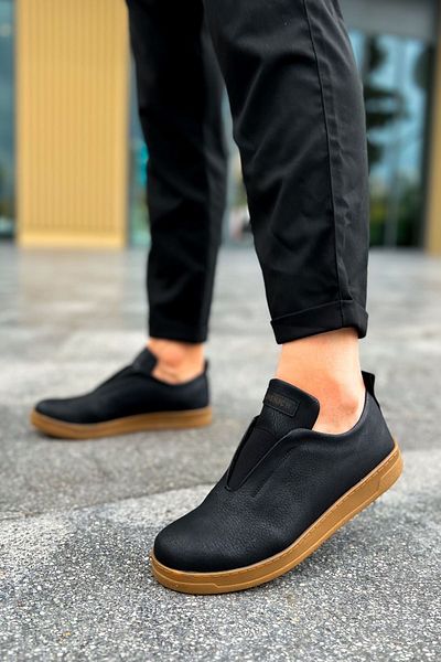 Joy Man J195 Rigidus Orthopedic Sole Daily Skin Ανδρικά αθλητικά παπούτσια CTT Μαύρα