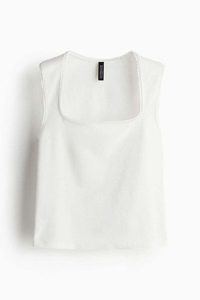 H&M Picot-trimmed vest top