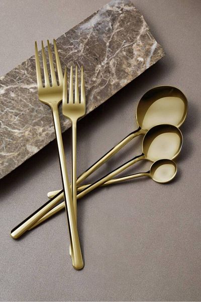MATMEL Moreno Gold 30 Pieces Cutlery Set for 6 Persons to Add Elegance to Your Tables