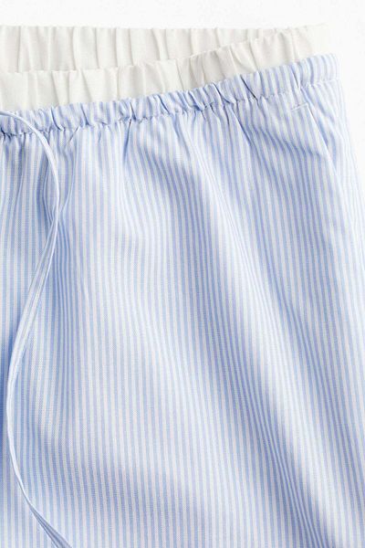 H&M Double-waistband Poplin Pyjama Bottoms