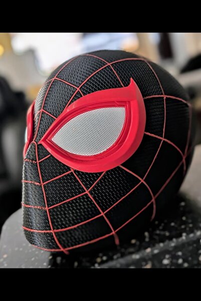 Marvel Spider Man Miles Morales Maske Siyah Örümcek Adam Maskesi Magnetli