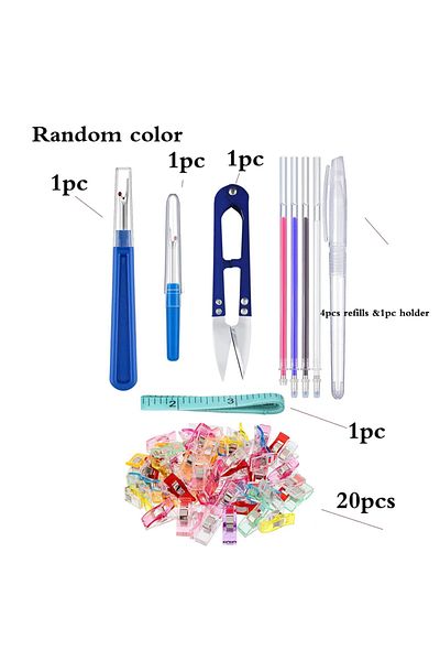 Choice 29pcs 29PCS Hand Sewing Tools Set Quilting Sewing Clips & Seam Rippers & Heat Erasable Fabric Markin