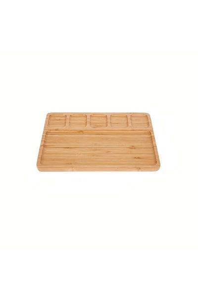 KMT Yellow Bamboo Tray Stand Indoor Plate Nursery Plant Holders Garden Saucers Storage Desktop Bonsai De