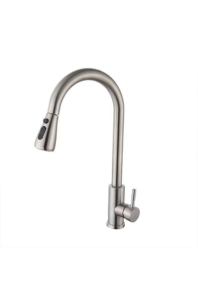 Choice Khaki Kitchen Brushed Hot and Cold Faucet, Kitchen Sink Pull-out Kitchen Faucet with 3 Functional No