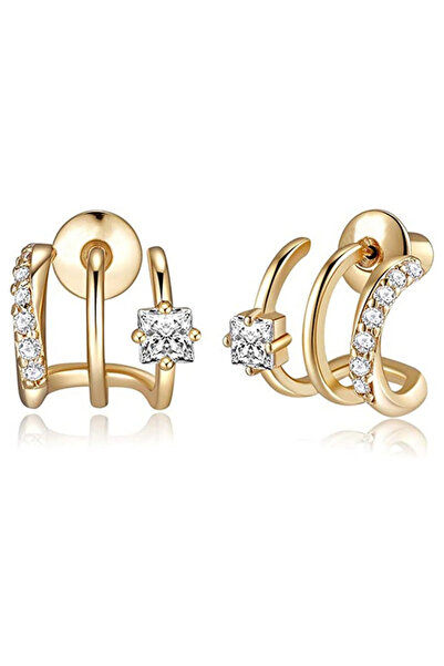 Choice أقراط أذن E2398 من Huitan بتصميم مخلب حديث للنساء مرصعة بالزركونيا الم...