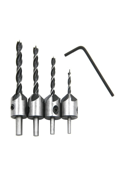 Choice 3-6 مم 4 قطع مثقاب ثلاثي الرؤوس للنجارة، مثقاب توسيع 3-6 مم، مثقاب برغ...