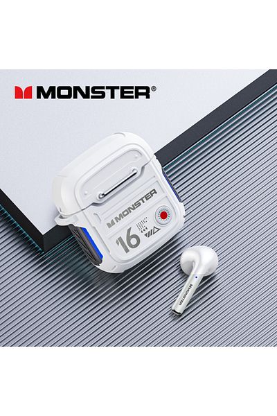 MONSTER White Original Monster XKT16 V5.3 Bluetooth Headphones Wireless HIFI Sound Earphones Low Latency Gam