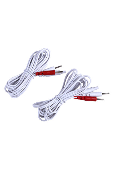Choice1 white 2pin 2pcs 2mm Needle type 2way Electrode Wire Conductive Cable For TENS Unit Muscle Stimulator