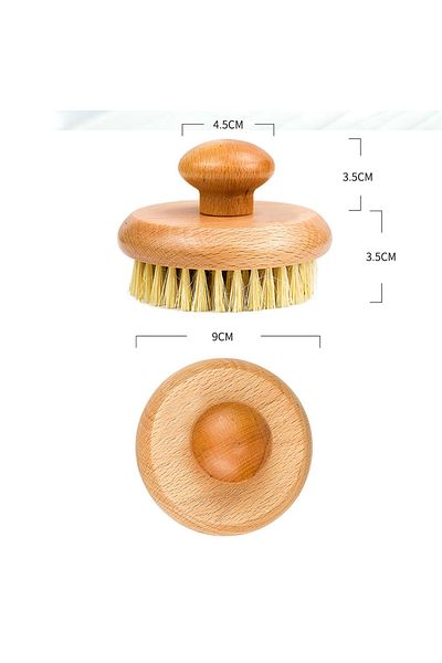 Choice Sisal Bristles Round Bath Shower Body Exfoliating Brush Natural Beech Wood Handle Dead Skin Remov...