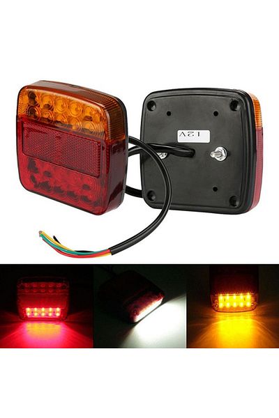 Choice 1pc 12V Trailer Truck 20 LED Taillight Brake Stop Turn Signal Indicator Light Lamp 107x102x30mm