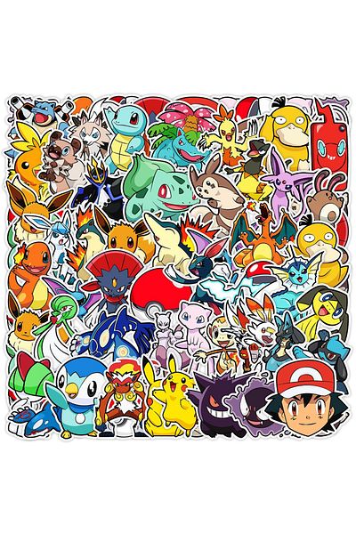 Choice 10PCS 10/30/50PCS Anime Pokemon Cute Stickers Decals DIY Notebook Laptop Phone Suitcase Bike Graffit