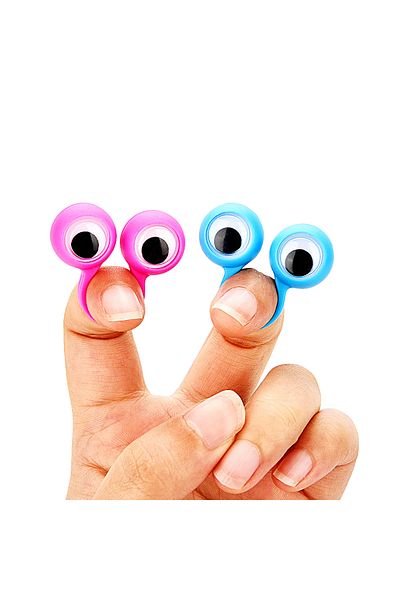 Choice 10pcs 10/30/50pcs Finger Puppets Plastic Rings With Wiggle Eyes Kids Toys Baby Party Favors Practica