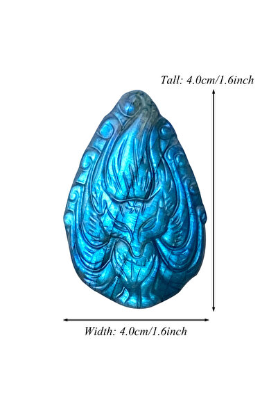 Choice قطعة واحدة من حجر ثعلب لابرادوريت طبيعي عالي الجودة بتسعة ذيول على شكل...