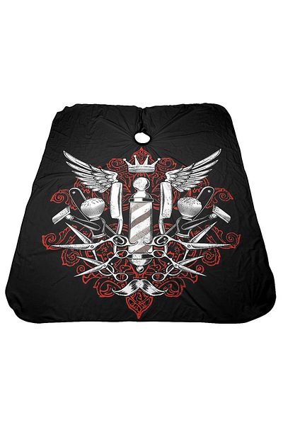 Choice black Professional Barber Pattern Cape Hair Stylist Salon Haircut Gown Hair Cutting Apron with Adjus