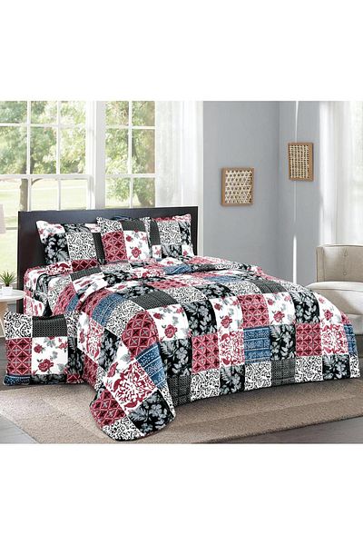 Generic 4 Pieces Floral Comforter Set For All Season Single Size 160X210Cm Velvet Bedding Set