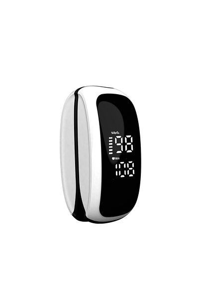 Justlang White Rechargeable Medical Oximeter Strap Lanyard Fingertip Pulse Oximeter Blood Oxygen Saturation M