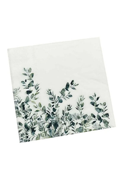 Choice 20 قطعة منديل مطبوع ملون بأوراق خضراء للمطاعم الغربية مصنوع من لب الخش...