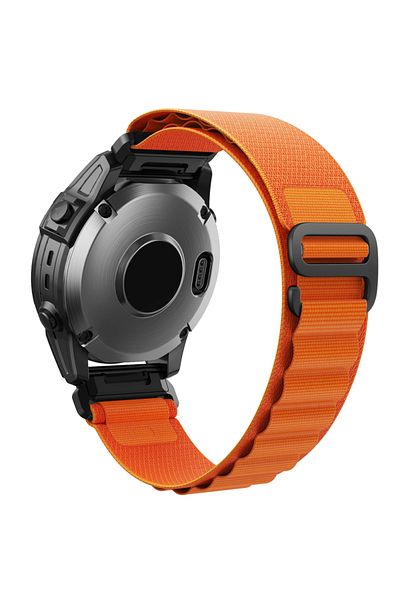 Choice Quick fit 22mm Orange 22mm 26mm Loop Nylon Quick Release Strap for Garmin Fenix 7X 7 Pro Fenix 6X 6