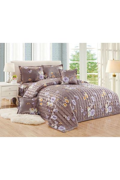 Generic 4 Pieces Floral Comforter Set For All Season Single Size 160X210Cm Velvet Bedding Set