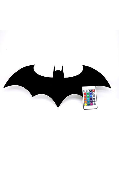 Choice Black Creative Wooden Bat Wall Lamp Led Bedside Bar Decorative Light Remote Control Bedroom Living R