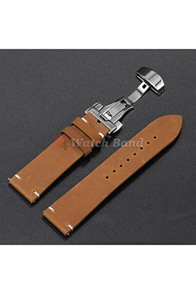 Choice حزام جلد البقر بخياطة فضية فاتحة مقاس 20 مم لسوار المعصم مقاس 18/19/20...