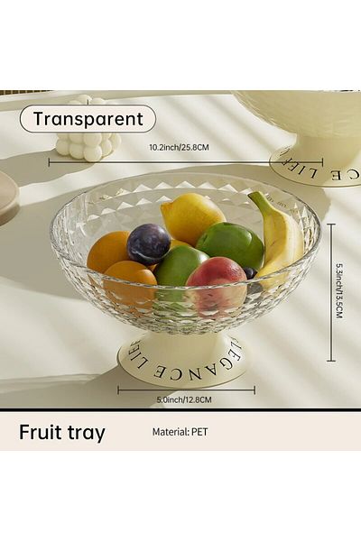 Choice Transparent UFORU Light Luxury Fruit Dish,Home Living Room Coffee Table Candy Snack Tray organizer