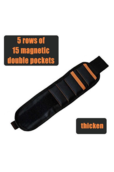 Choice 38cm 15 magnets 2 pocket Magnetic Wristband with Strong Magnets Holds ...