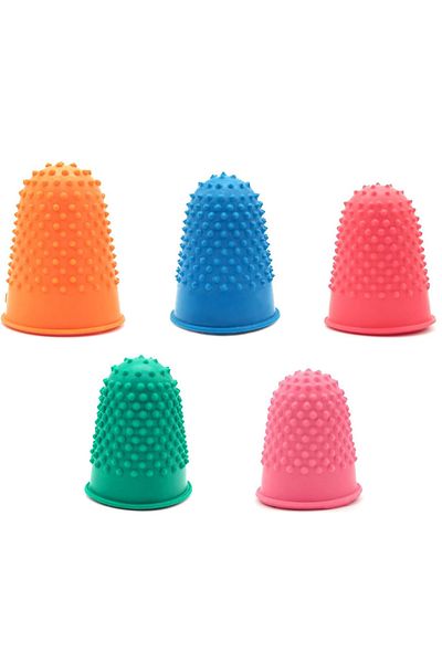 Choice 5pcs 5PCS Silicone Finger Protectors Thimble Protectors Sleeve Tips Guard Fingertip Thumb Cots Pads