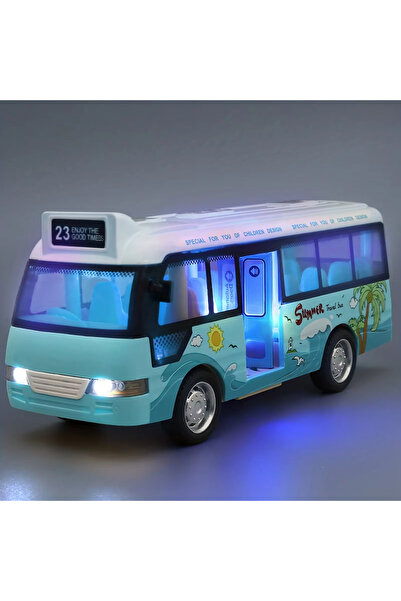 Choice1 Blue Interactive Kids' City Bus with Lights & Sounds,Plastic Pull Bac...