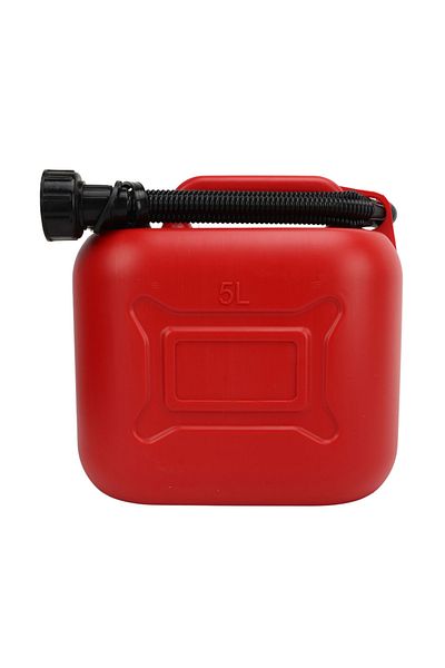 Choice Red Fuel Gas Can 5L 1.3 Gallon ABS Leakage Free Red Portable Gasoline Container with 27cm Outlet Pip