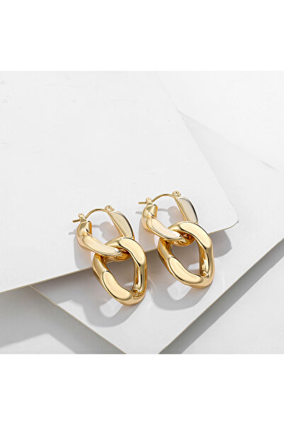 Choice 22045 أقراط متدلية بسيطة من سلسلة كوبية ملتوية للنساء بلون ذهبي بانك، ...