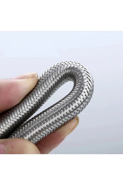 Choice 80cm 304 Stainless Steel Faucet Braided Water Pipe 1/2 Inch Hot And Cold Water Faucet Inlet Hose Hea