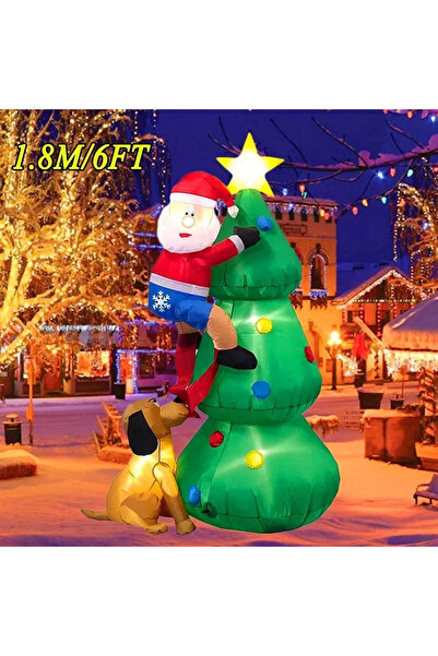 Choice حقيبة ظهر شجرة عيد الميلاد سانتا كلوز قابلة للنفخ مع إضاءة LED بطول 1....