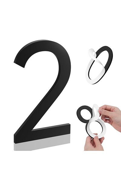 Choice 4.0mm 5in 2-5in 5 Inch House Numbers, Self-adhesive House Number Acrylic Modern House Numbers