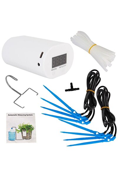 Choice1 نظام ري بالتنقيط بمضخة مزدوجة قابلة لإعادة الشحن مكون من 8 رؤوس، جهاز...