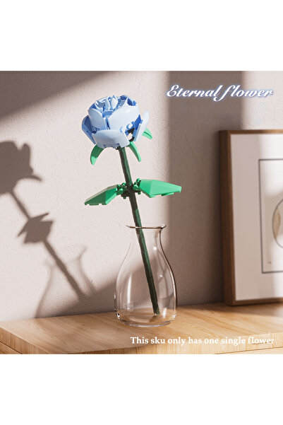 choice2 قطعة واحدة من مكعبات بناء نباتات وردية زرقاء وحمراء وزرقاء وردية وحدائق السلام والأمل، نماذج كلاسيكية من الطوب