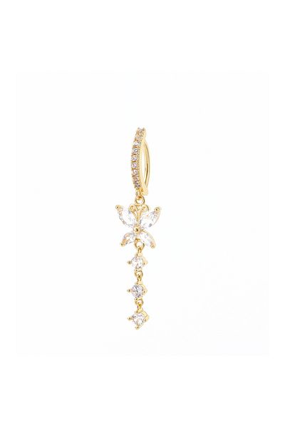 Choice Golden Kuniu 1pc Fashion Personalized Butterfly Pendant Zircon Belly Ring Women Piercing Body Jewelr