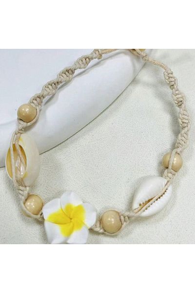 Choice ASL70130B Neon Pink Color Flower Shell String Weaving Handmade Anklet Starfish Shell Turtle Charm Ad