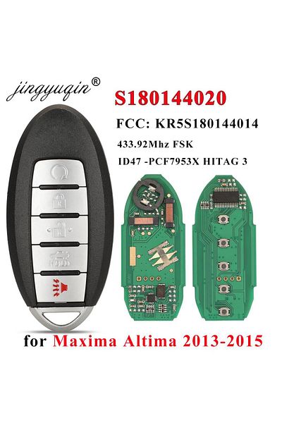 jingyuqin S180144020 Prox Smart Remote Car Key Fob 433MHz ID47 for Nissan Altima Maxima 2013 2014 2015 KR5S...