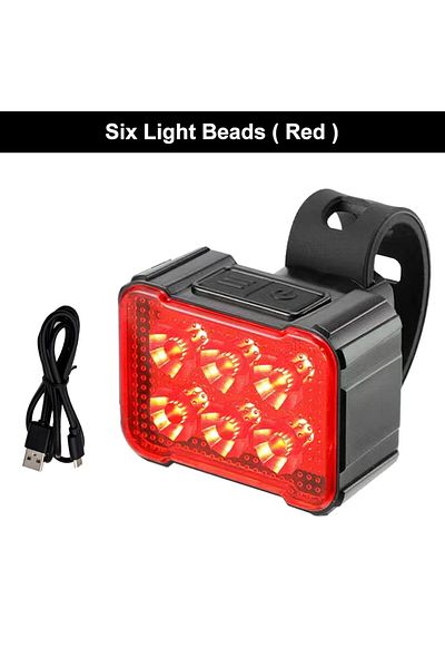 Choice 6 Light Beads Red Red/White Cycling Taillight 6 lamp Headlight Bicycle Lights Bike Safety Warning Li
