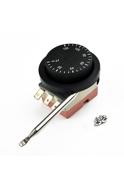Choice 12V 0-120°C Car Electric Fan Capillary Adjustable Thermostat 3 Pin Tempering Switch Temperature C...