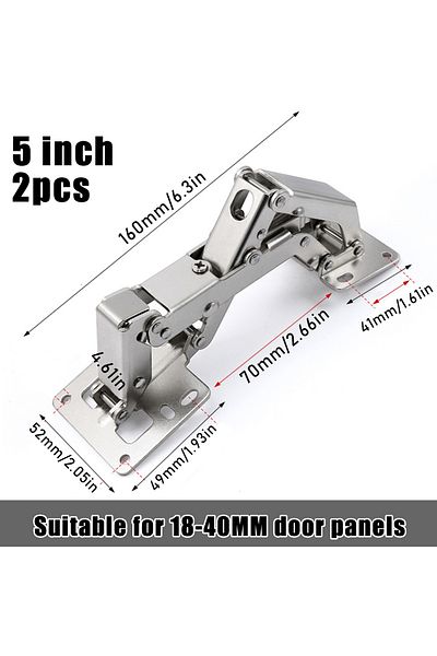 NIUXIANG 2pcs Cabinet Hinges,90 Degree Soft Close Surface Mount Spring Frameless Concealed Cabinet Door Hinge