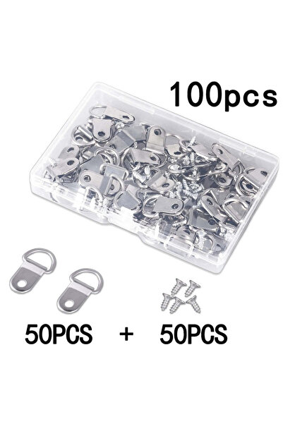 Choice 100pcs 100Pcs Oil Painting Mirror Picture Frame Hanger, Round D Ring B...